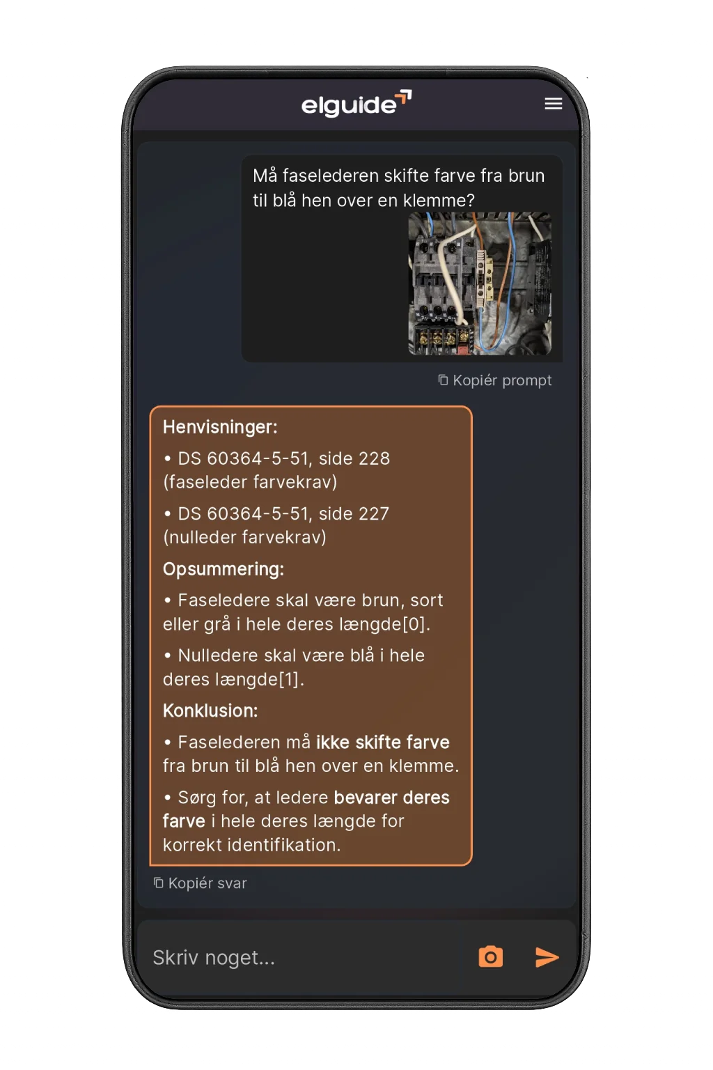 elguide analyserer et foto og viser henvisninger og konklusion